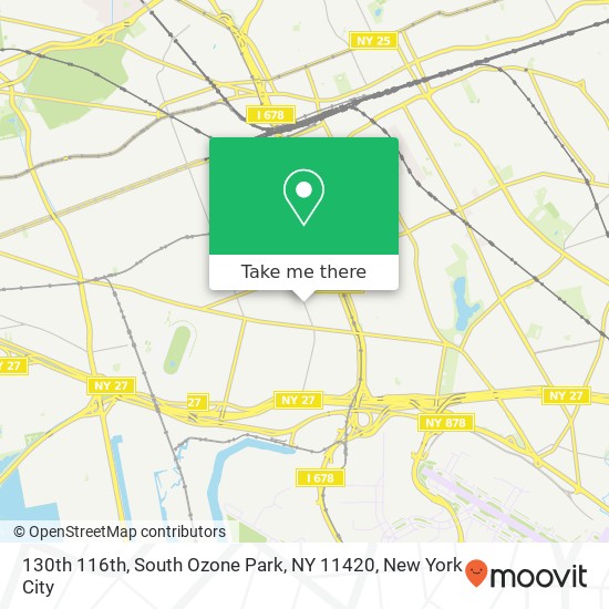 Mapa de 130th 116th, South Ozone Park, NY 11420
