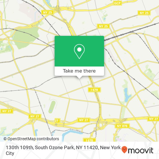 Mapa de 130th 109th, South Ozone Park, NY 11420