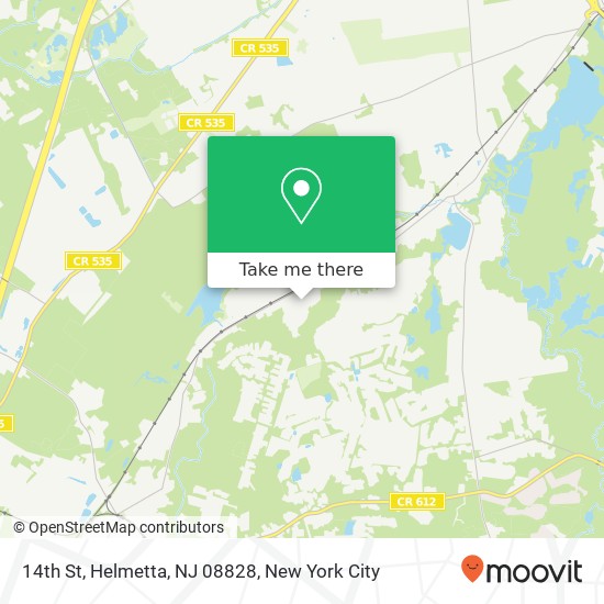 Mapa de 14th St, Helmetta, NJ 08828