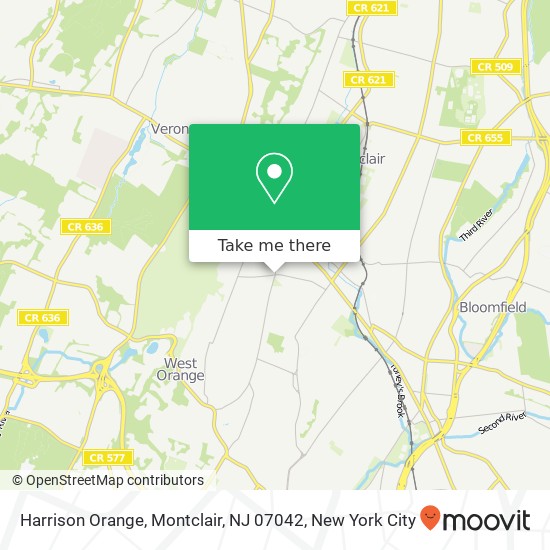 Mapa de Harrison Orange, Montclair, NJ 07042