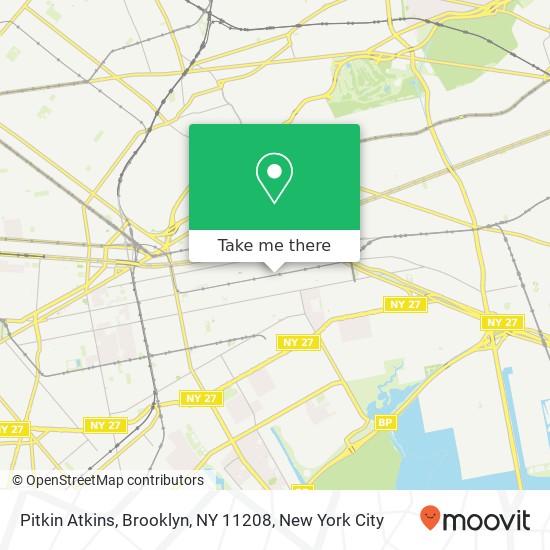 Mapa de Pitkin Atkins, Brooklyn, NY 11208