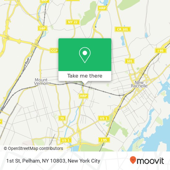 Mapa de 1st St, Pelham, NY 10803