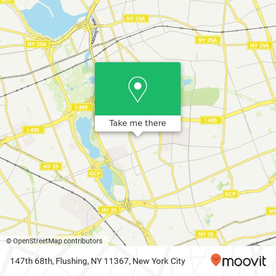147th 68th, Flushing, NY 11367 map