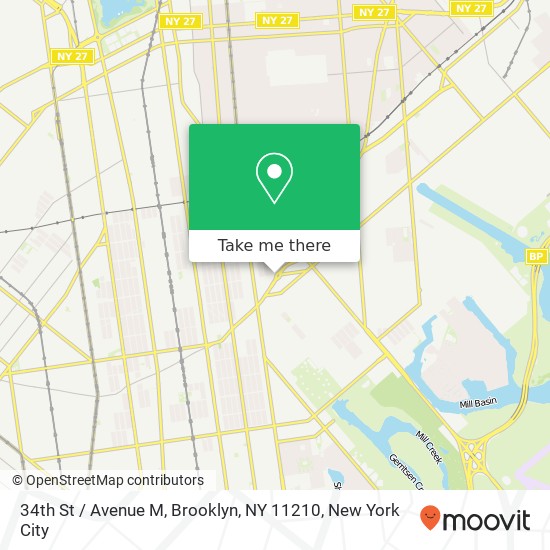 Mapa de 34th St / Avenue M, Brooklyn, NY 11210