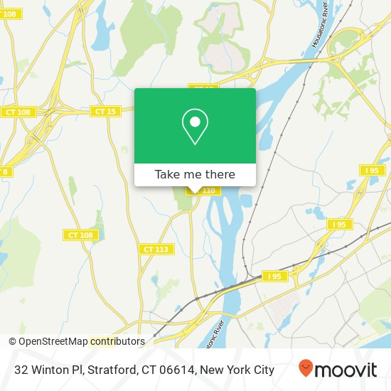 Mapa de 32 Winton Pl, Stratford, CT 06614