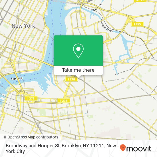 Broadway and Hooper St, Brooklyn, NY 11211 map