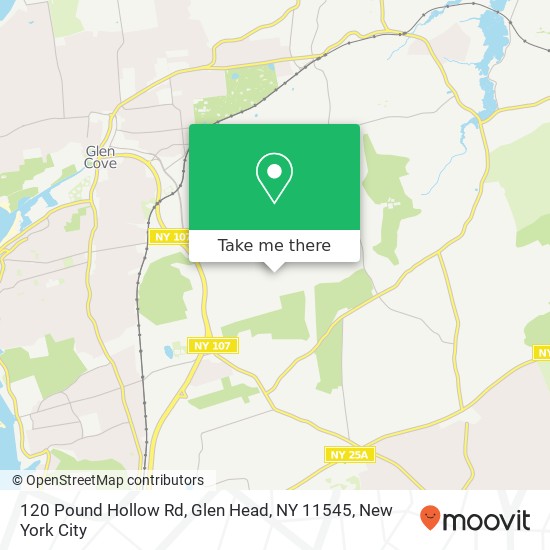 Mapa de 120 Pound Hollow Rd, Glen Head, NY 11545