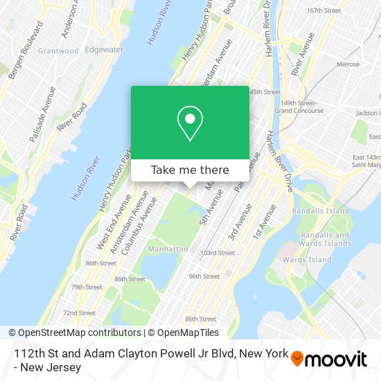 112th St and Adam Clayton Powell Jr Blvd map