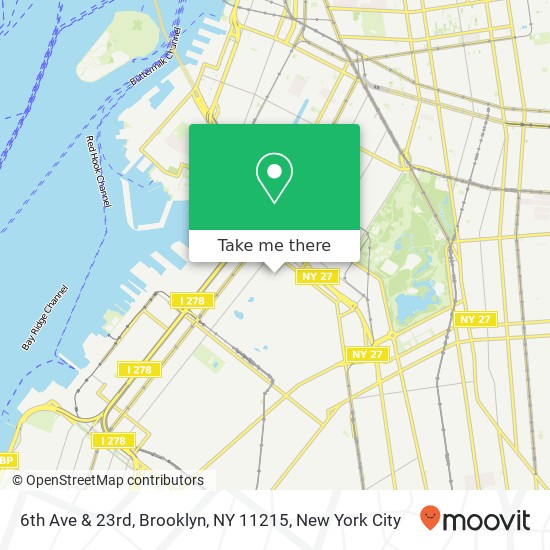 Mapa de 6th Ave & 23rd, Brooklyn, NY 11215