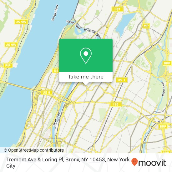 Tremont Ave & Loring Pl, Bronx, NY 10453 map