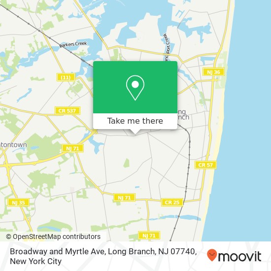 Mapa de Broadway and Myrtle Ave, Long Branch, NJ 07740