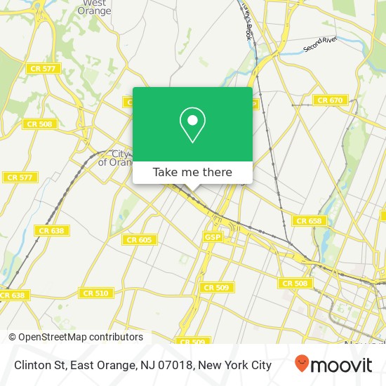 Mapa de Clinton St, East Orange, NJ 07018