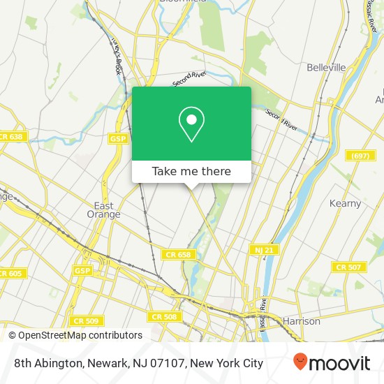 Mapa de 8th Abington, Newark, NJ 07107