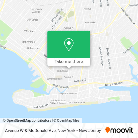 Avenue W & McDonald Ave map
