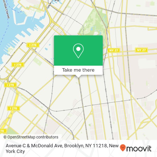 Mapa de Avenue C & McDonald Ave, Brooklyn, NY 11218