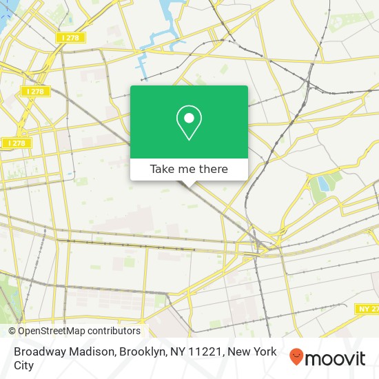 Mapa de Broadway Madison, Brooklyn, NY 11221