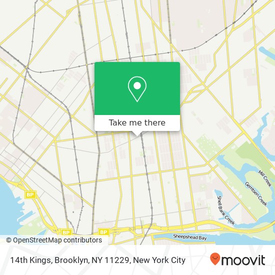 Mapa de 14th Kings, Brooklyn, NY 11229