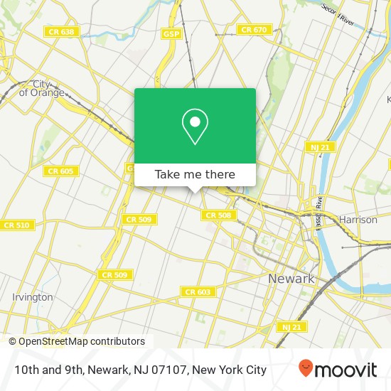10th and 9th, Newark, NJ 07107 map