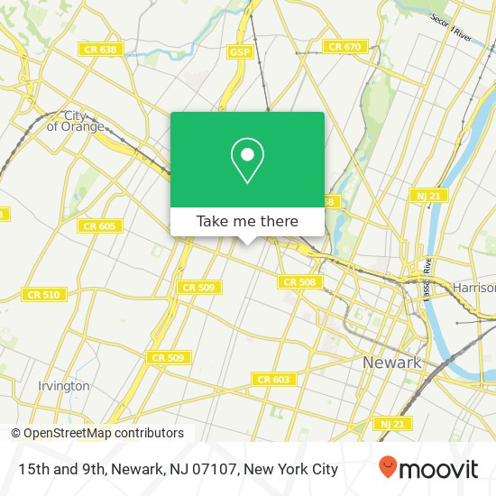 Mapa de 15th and 9th, Newark, NJ 07107