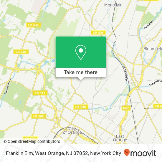 Mapa de Franklin Elm, West Orange, NJ 07052