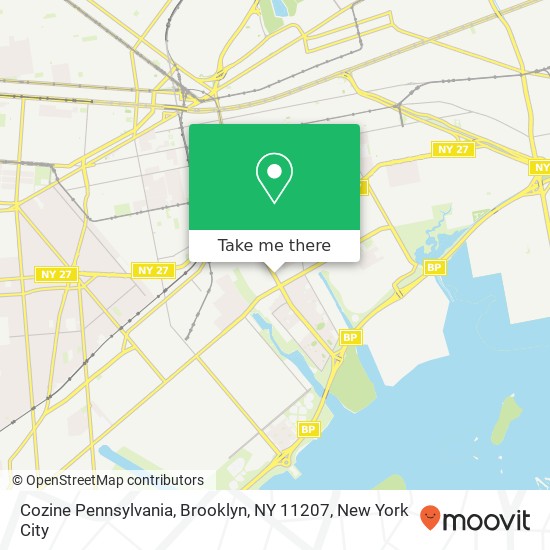 Mapa de Cozine Pennsylvania, Brooklyn, NY 11207