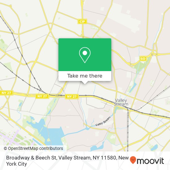 Mapa de Broadway & Beech St, Valley Stream, NY 11580