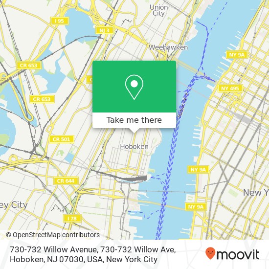 730-732 Willow Avenue, 730-732 Willow Ave, Hoboken, NJ 07030, USA map