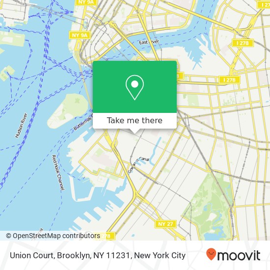 Mapa de Union Court, Brooklyn, NY 11231