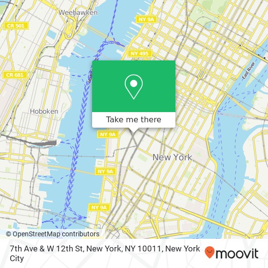 Mapa de 7th Ave & W 12th St, New York, NY 10011