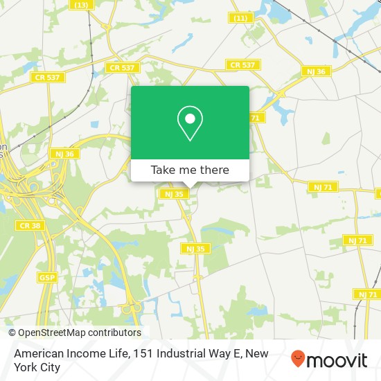 Mapa de American Income Life, 151 Industrial Way E