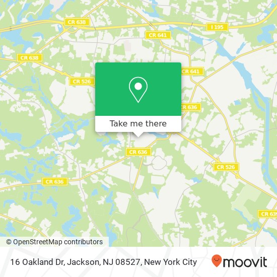 Mapa de 16 Oakland Dr, Jackson, NJ 08527