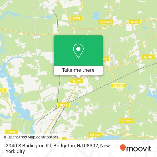 Mapa de 2040 S Burlington Rd, Bridgeton, NJ 08302