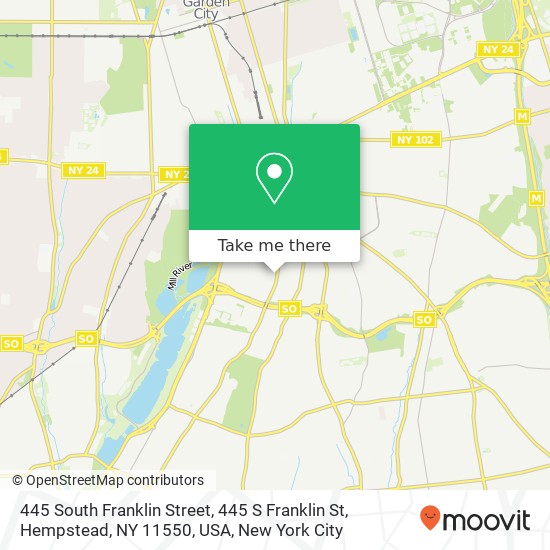 445 South Franklin Street, 445 S Franklin St, Hempstead, NY 11550, USA map