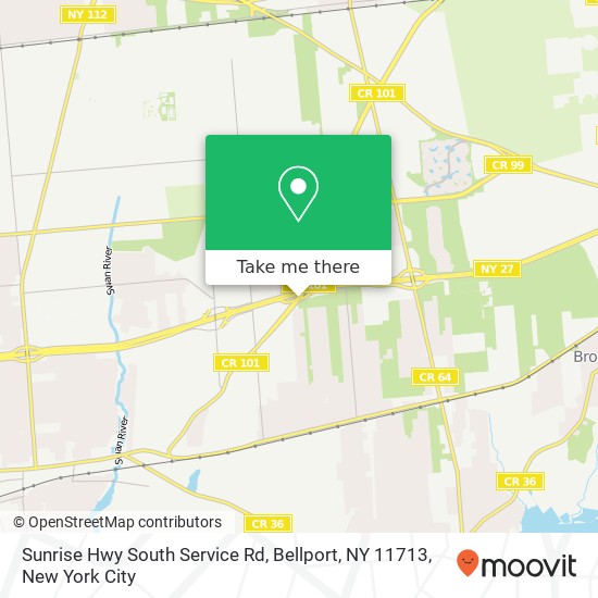 Sunrise Hwy South Service Rd, Bellport, NY 11713 map