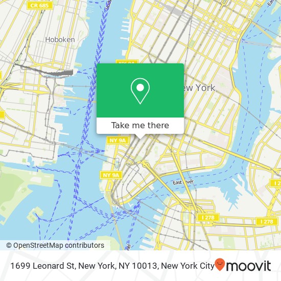 Mapa de 1699 Leonard St, New York, NY 10013