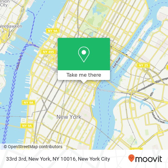 33rd 3rd, New York, NY 10016 map