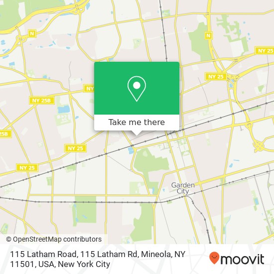 115 Latham Road, 115 Latham Rd, Mineola, NY 11501, USA map