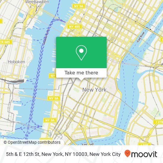 Mapa de 5th & E 12th St, New York, NY 10003