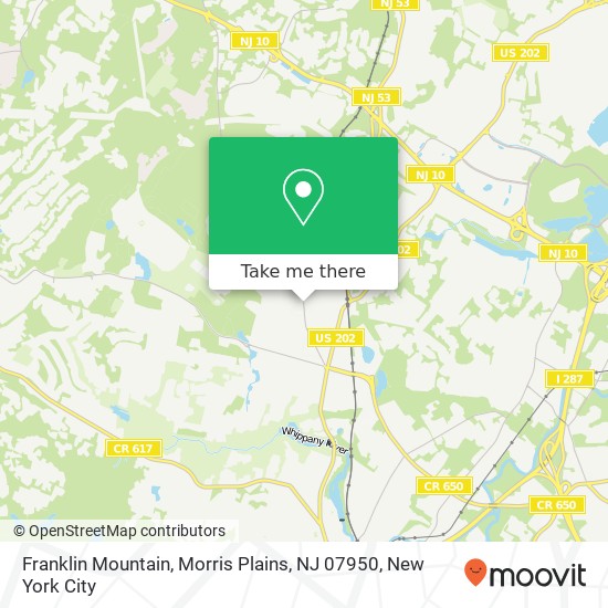 Franklin Mountain, Morris Plains, NJ 07950 map