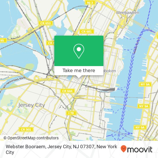 Mapa de Webster Booraem, Jersey City, NJ 07307