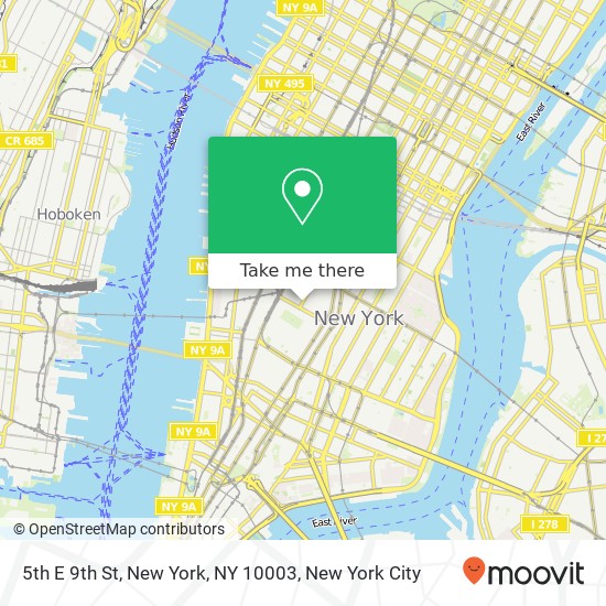 5th E 9th St, New York, NY 10003 map