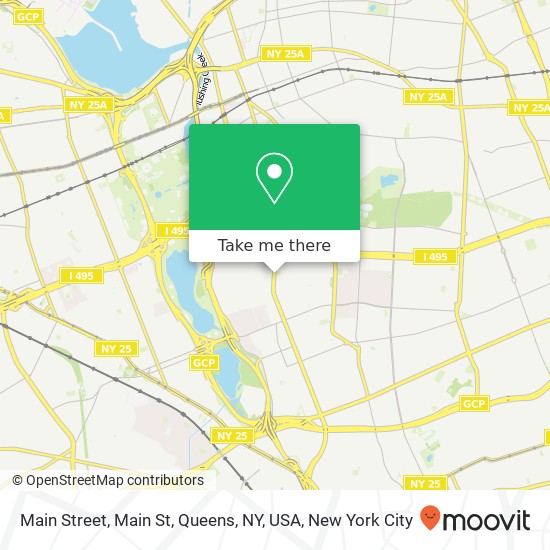 Mapa de Main Street, Main St, Queens, NY, USA