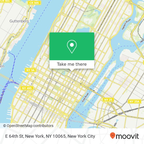 E 64th St, New York, NY 10065 map