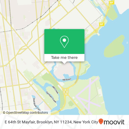 Mapa de E 64th St Mayfair, Brooklyn, NY 11234