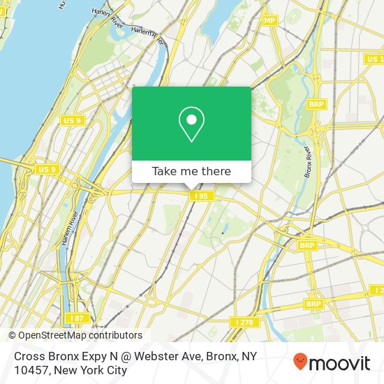 Cross Bronx Expy N @ Webster Ave, Bronx, NY 10457 map