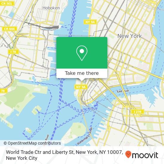 Mapa de World Trade Ctr and Liberty St, New York, NY 10007