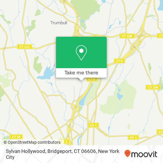 Mapa de Sylvan Hollywood, Bridgeport, CT 06606