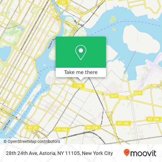 Mapa de 28th 24th Ave, Astoria, NY 11105