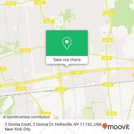 Mapa de 2 Donna Court, 2 Donna Ct, Holtsville, NY 11742, USA