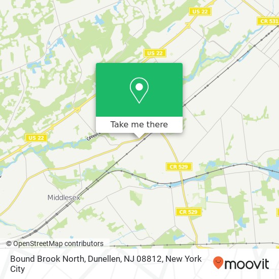 Mapa de Bound Brook North, Dunellen, NJ 08812